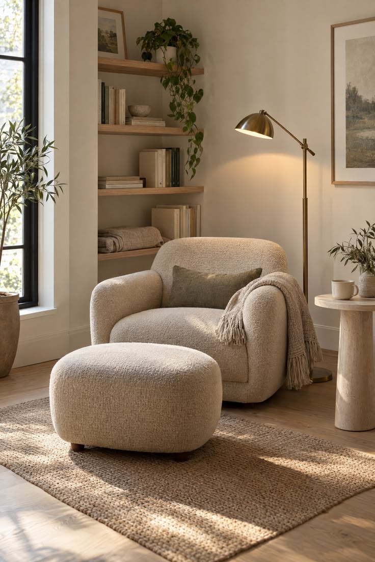 Neutral accent chairs for small living rooms