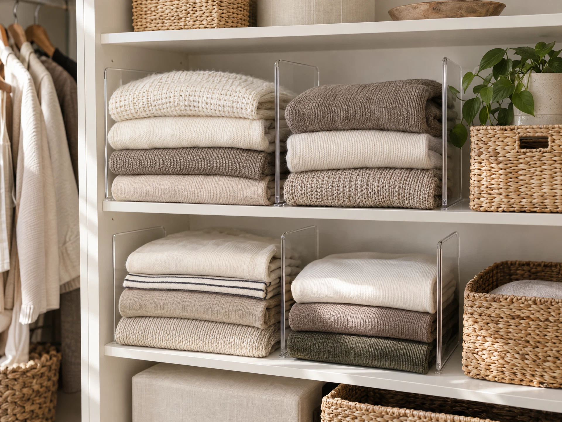Closet shelf dividers