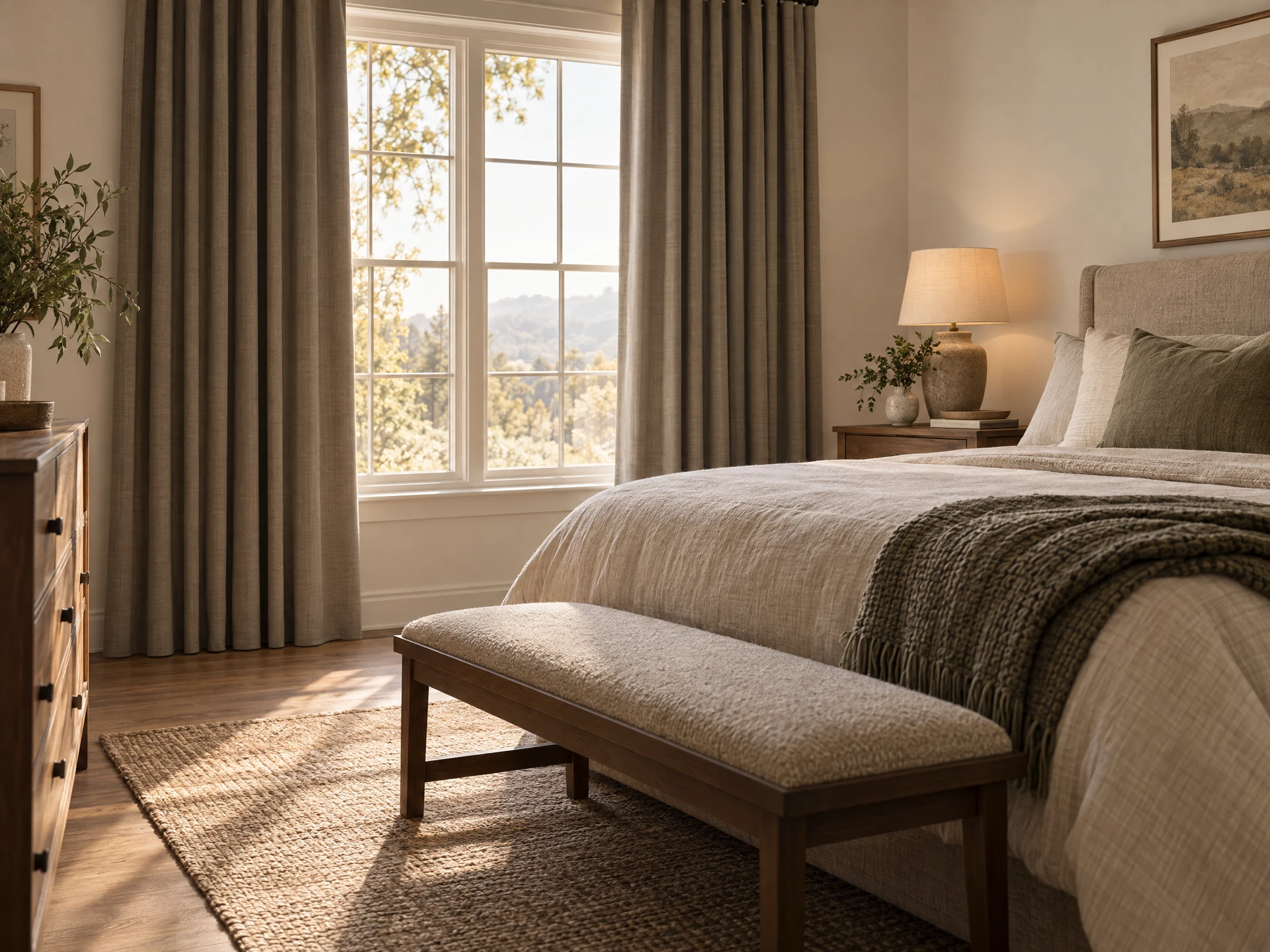 Neutral blackout curtains